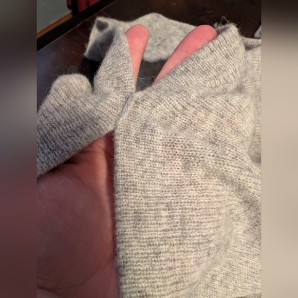 +Beryll 100% Cashmere Sweater Poncho Shrug, Grey, Oversized, OS - Picture 2 of 4